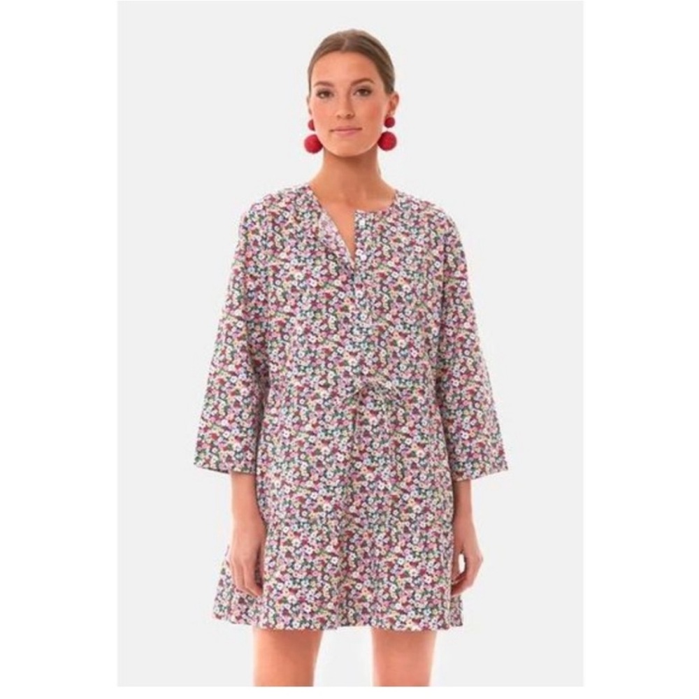 Pomander Place Ditzy Floral Mini Dress in Pink, Purple, Green